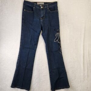COS JEANS Women's Size 6 Blue Embroidered Bootcut Denim Jeans‎